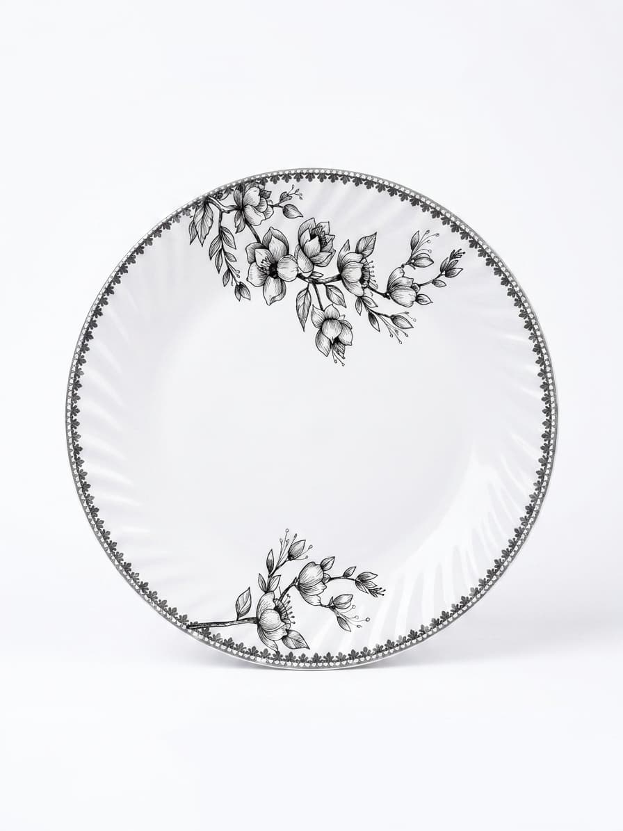 Melvio Blossom Grace floral melamine dinner plate – ISO 9001:2015 certified food-grade melamine