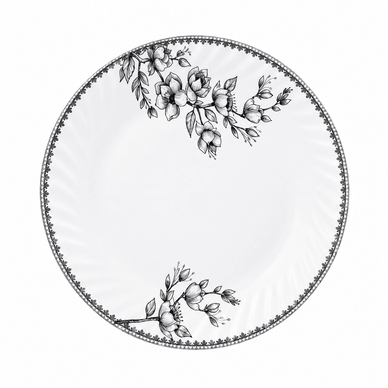 Melvio Blossom Grace floral melamine dinner plate – ISO 9001:2015 certified food-grade melamine