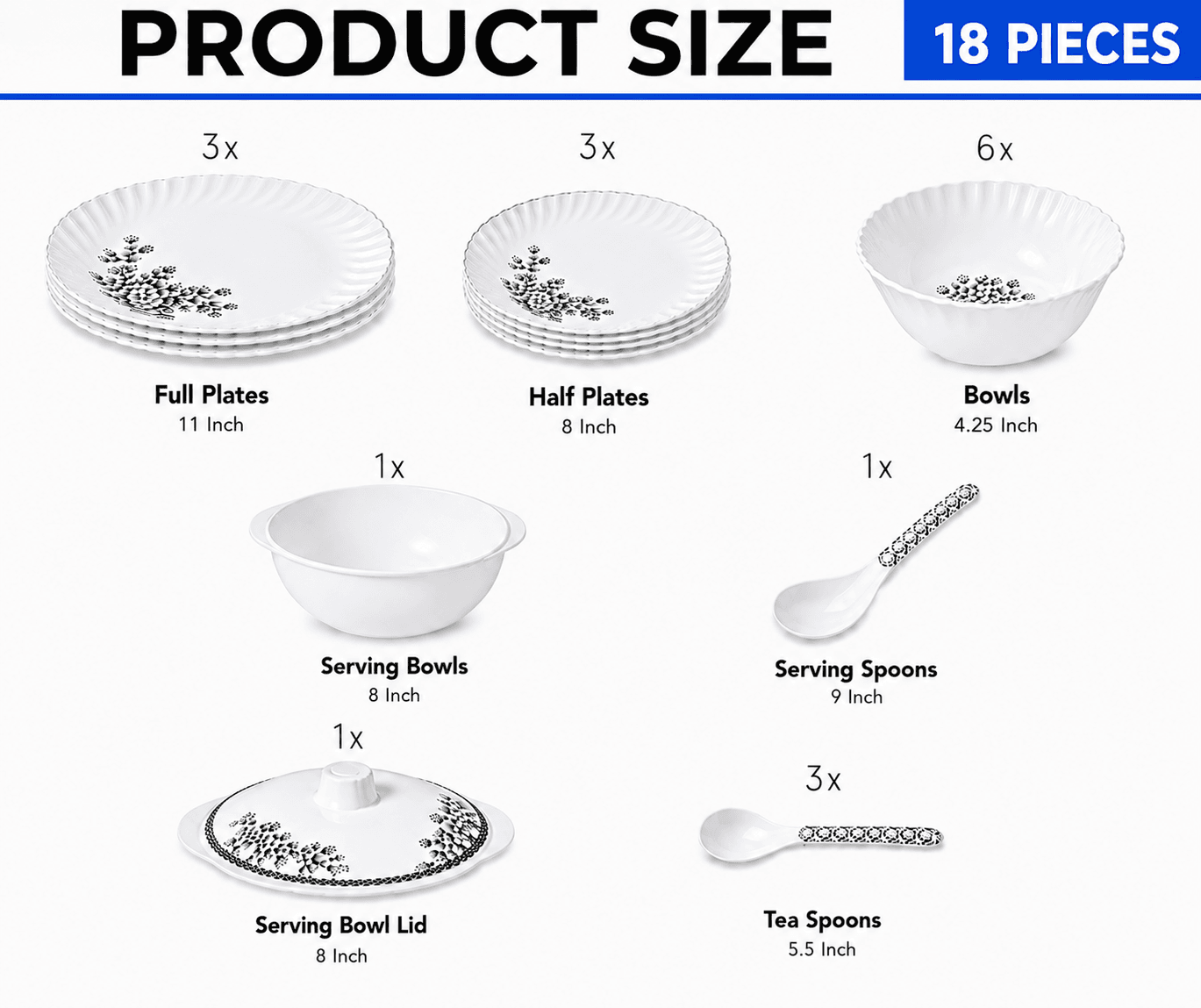 Melvio dinner set — perfect Indian gift for wedding, Diwali, housewarming
